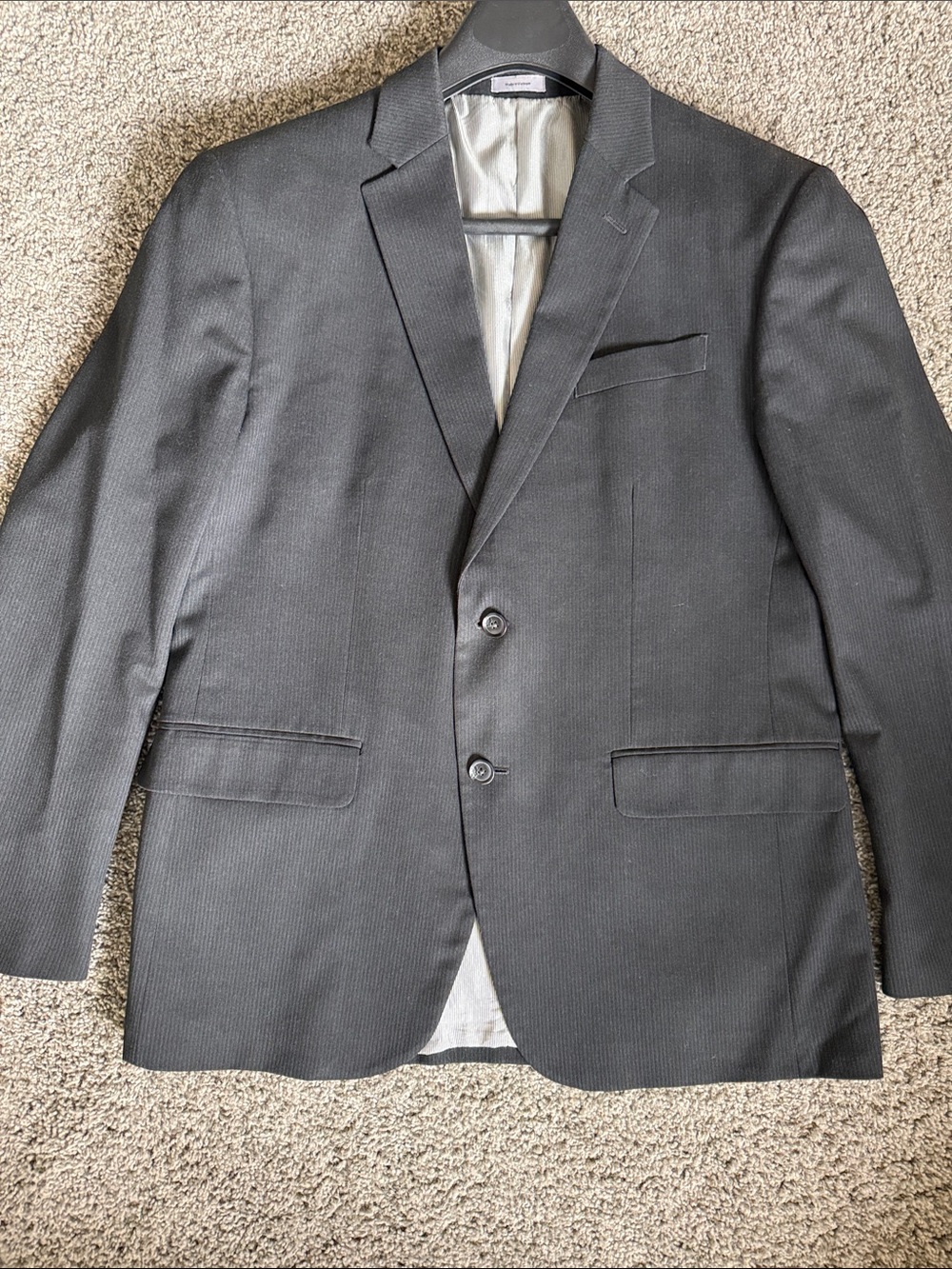 Classic Men's Charcoal/Black Two-Button Blazer